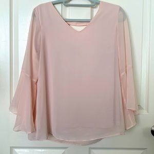 Zac & Rachel Blush Pink Bell Sleeve Top